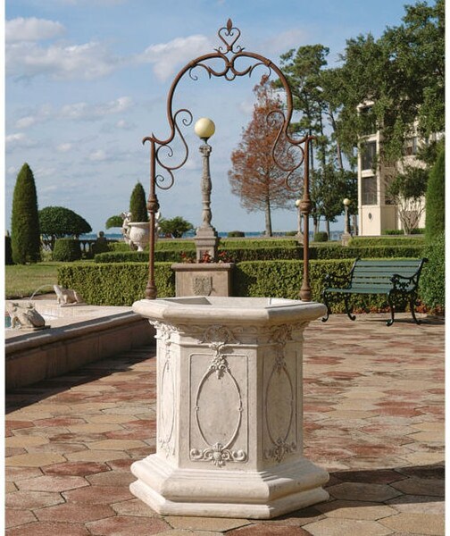 Villa Architectural Garden Wishing Well Resin Decor Classical Traditional